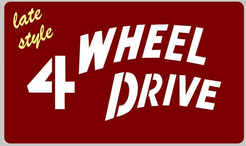 4 Wheel Drive 4WD stencil to suit J eep early and late versions