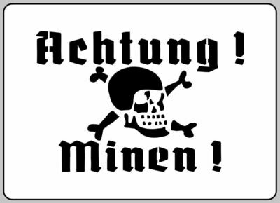 Mk2 German Achtung Minen sign stencil 