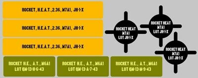 M6A1 Bazooka rocket stencils set including the tube stencils