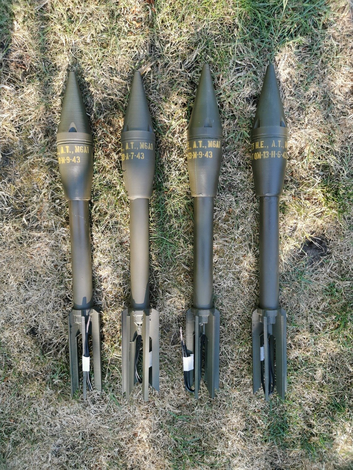 M6A1 Bazooka rocket stencils set including the tube stencils