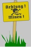 German Achtung Minen sign stencil (Mk2)