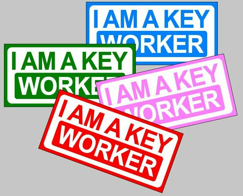 I am a Key Worker magnetic car sign for lockdown carers nurses NHS workers