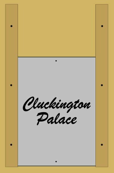 Chicken Coop Pop door slogan, Chicken Guard sized