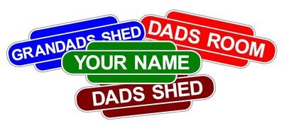 Train railway station style decal sticker, custom name