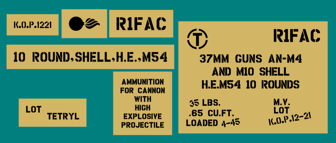 37mm ammo shell box stencil set (Mk2)