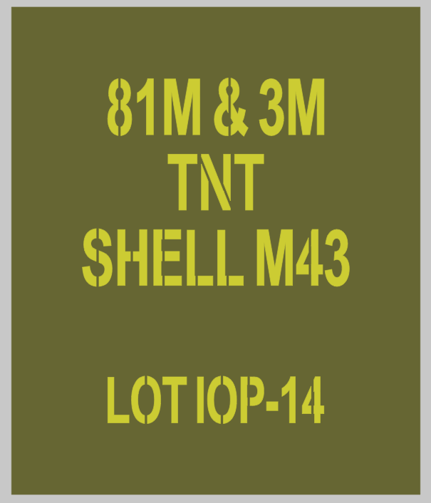 81mm mortar Shell stencils to suit re-enactors ww2 army Jeep prop
