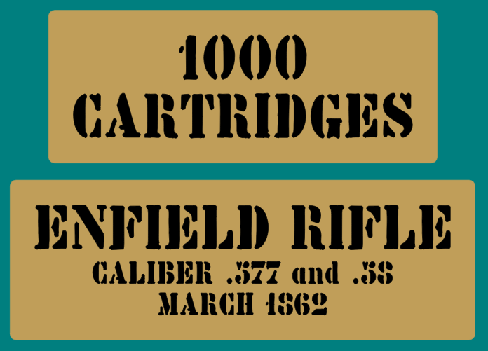 Enfield Rifle Cartridges stencil American Civil war stencil set for re-en-actors as a prop
