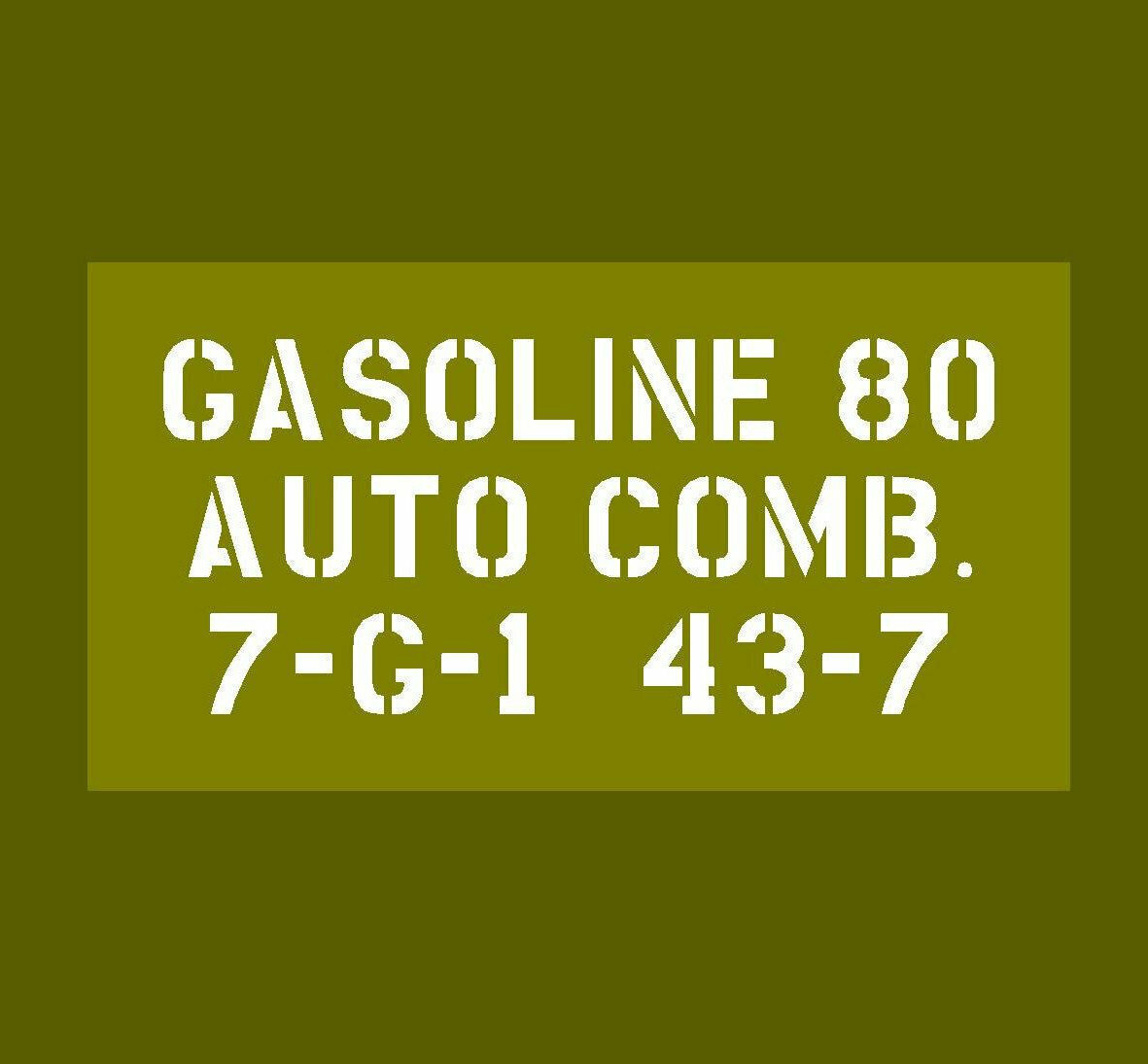 Jerry Can Gasoline 80 stencil Jeep Dodge GMC ww2 prop military vehicle