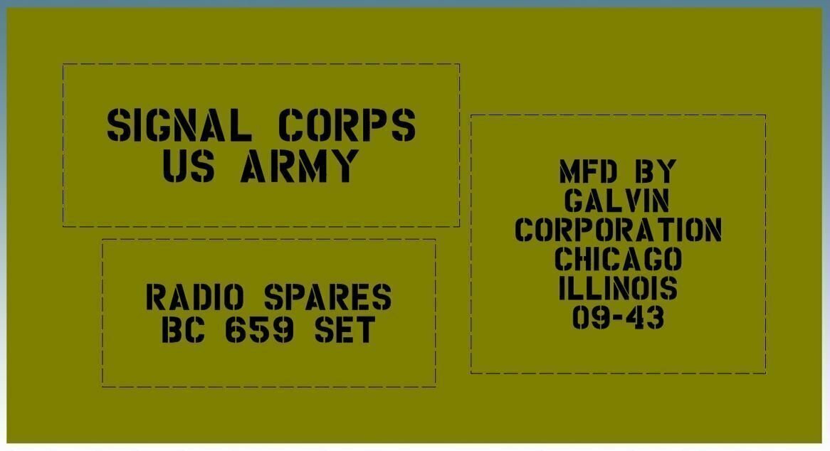 Radio spares parts box stencil set for re-enactors ww2 army