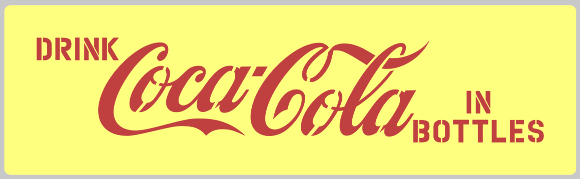 Soda drinks tray stencil set Coke Cola stencil set for re-enactors ww2 army prop