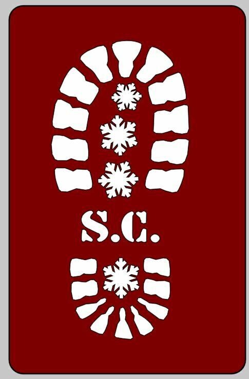 Santa boot print stencil