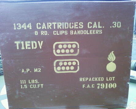 8 round Bandoleer box stencil set to suit re-enactors ww2 army J eep prop