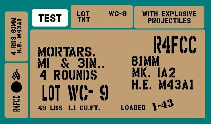 81mm Mortar box stencil set
