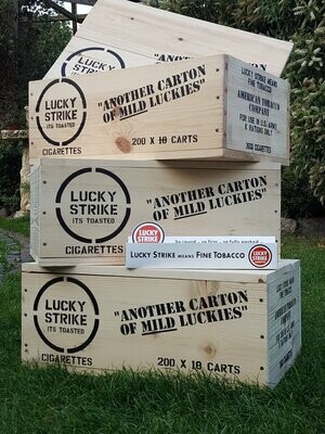 Lucky (Luckies) Strike crate stencil set for re-enactors ww2 army prop