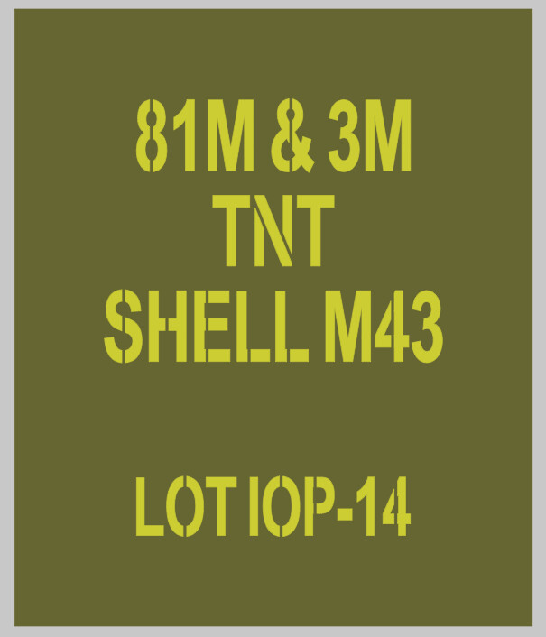 81mm mortar Shell stencils to suit re-enactors ww2 army J eep prop
