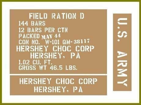 D Ration Hersheys crate stencils inc plans to build stencil set to suit re-enactors ww2 army J eep prop