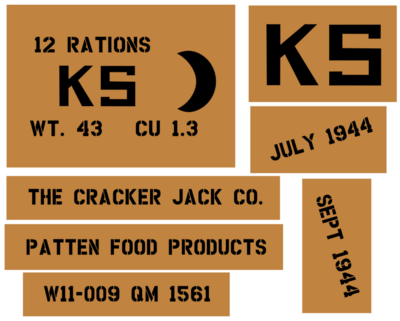 K Ration (Early style) crate stencils inc plans to build stencil set for re-enactors ww2 army prop