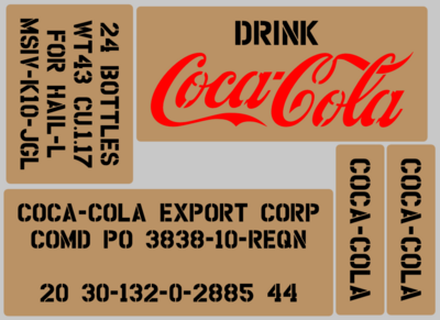 Coke Cola Soda drink box stencil set