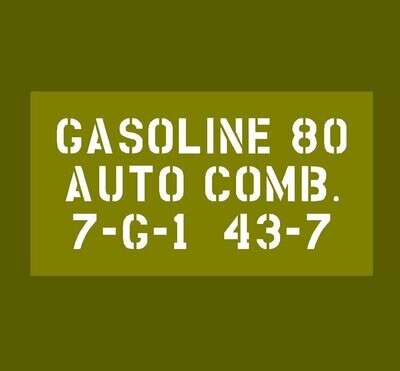Jerry Can Gasoline 80 stencil Jeep Dodge GMC ww2 prop military vehicle
