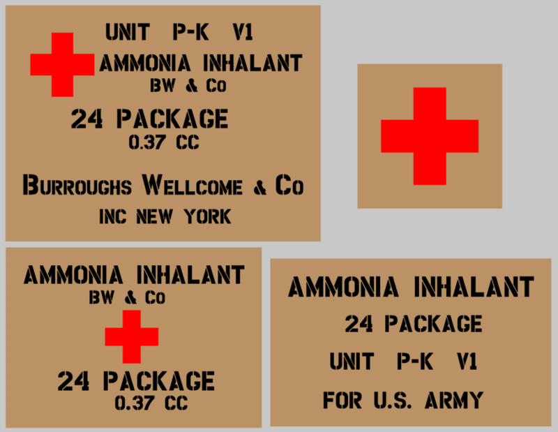 Medical Ammonia stencil set (med 4) stencil set for re-enactors ww2 army prop