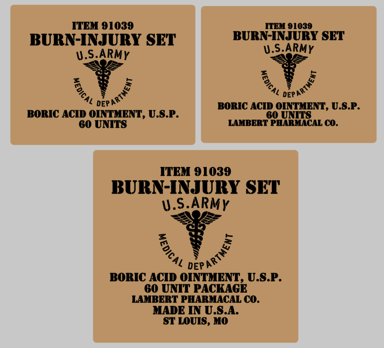 Medical stencil set (med 8) stencil set for re-enactors ww2 army prop