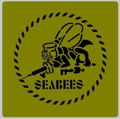 Seabees logo stencil set for re-enactors ww2 wartime prop