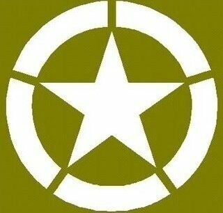 4&quot; Invasion star to suit Jeep Dodge GMC ww2 army vehicle (set of 4)