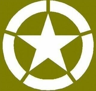 4&quot; Invasion star to suit J eep D odge GMC ww2 army vehicle (set of 4)