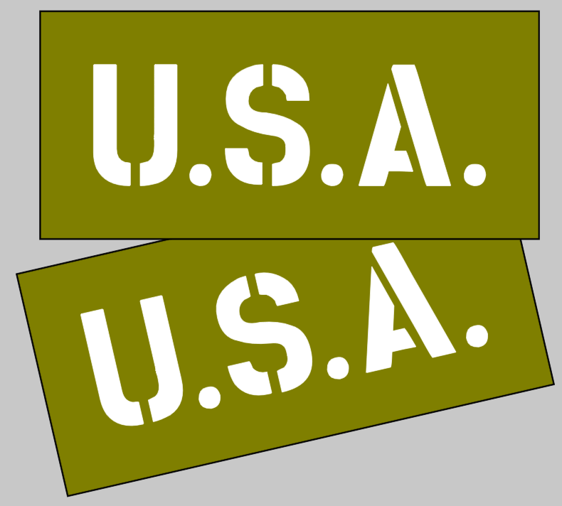 J eep dodge GMC Bonnet / U.S.A stencil wartime ww2 military Vehicle
