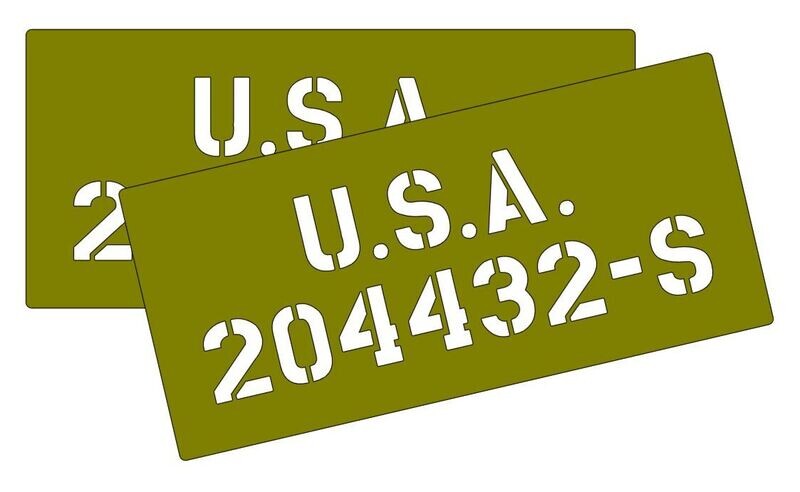 J eep d odge GMC Bonnet / Hood number and U.S.A. stencils wartime ww2 military vehicle