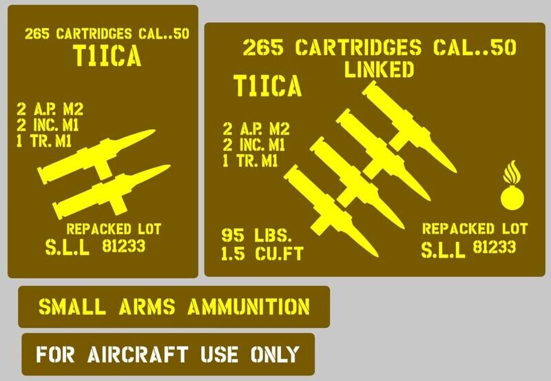 50 Cal linked box stencil set for re-enactors ww2 army J eep prop