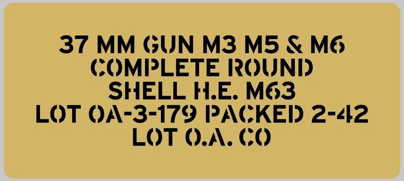 37mm shell round tube stencil