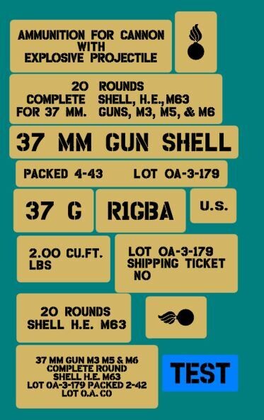 37mm ammo shell box stencil set (Mk3)