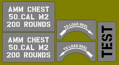 50 Cal Tombstone Bofors Ammo case stencil set for re-enactors ww2 army prop