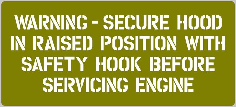 Secure Hood Stencil ww2 army J eep