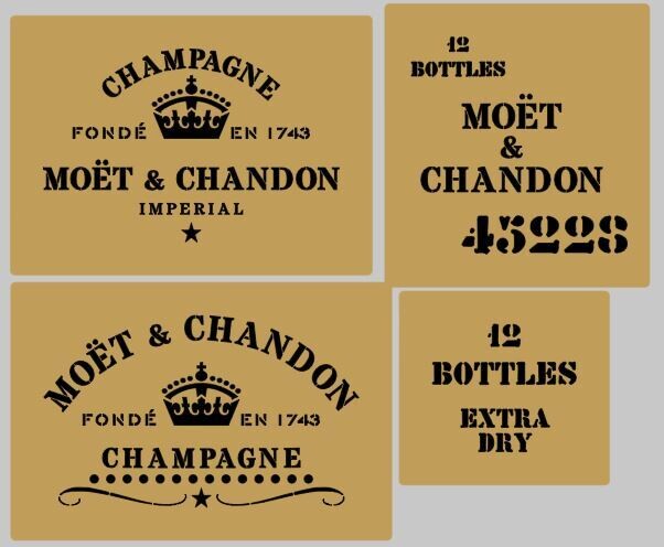 Moet &amp; Chandon Champagne box Stencil set