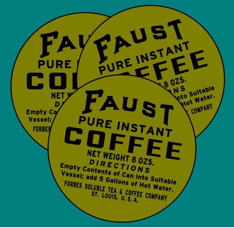 FAUST coffee Can K Ration Coffee Can Waterslide Decal US WW11 INSTANT COFFEE