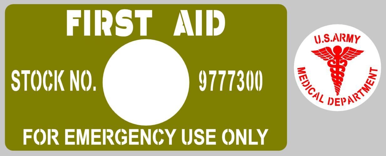 Small First aid tin stencil