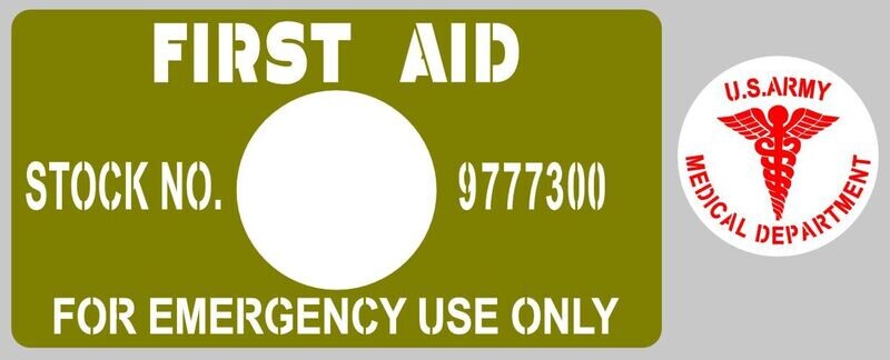 Small First aid tin stencil