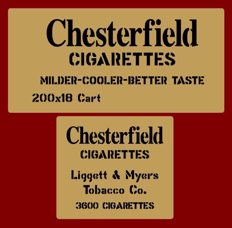 Chesterfield Cigarette crate stencil set