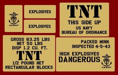 TNT crate stencil set for re-enactors ww2 army navy prop