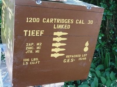 30 Cal linked ammo box stencil set to suit re-enactors ww2 army J eep prop