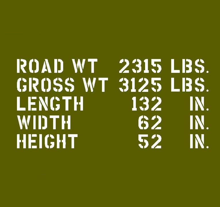 J eep shipping detail stencil stencil set for re-enactors ww2 army J eep military vehicle