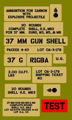 37mm ammo shell box stencil set (Mk3)