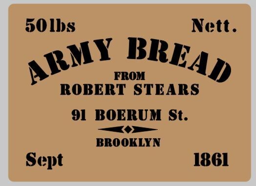 American Civil war Bread Hardtack box stencil prop