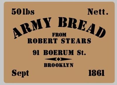 American Civil war Bread Hardtack box stencil prop