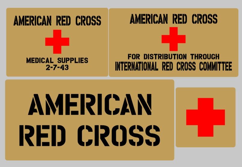 American Red Cross crate stencil set