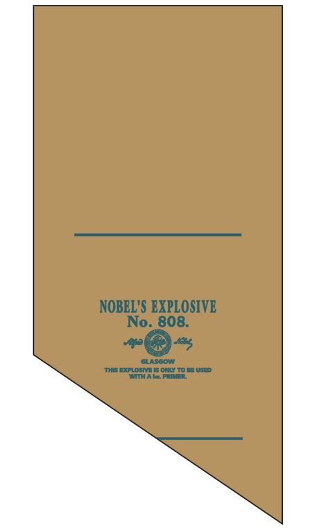 Nobel Plastic Explosive 808 labels Blue/Green &amp; Red labels
