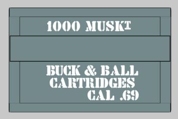 Buck &amp; Ball ammunition box stencils American Civil war prop