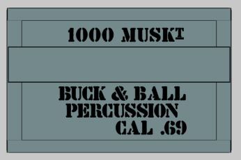 Buck &amp; Ball ammunition box stencils American Civil war prop